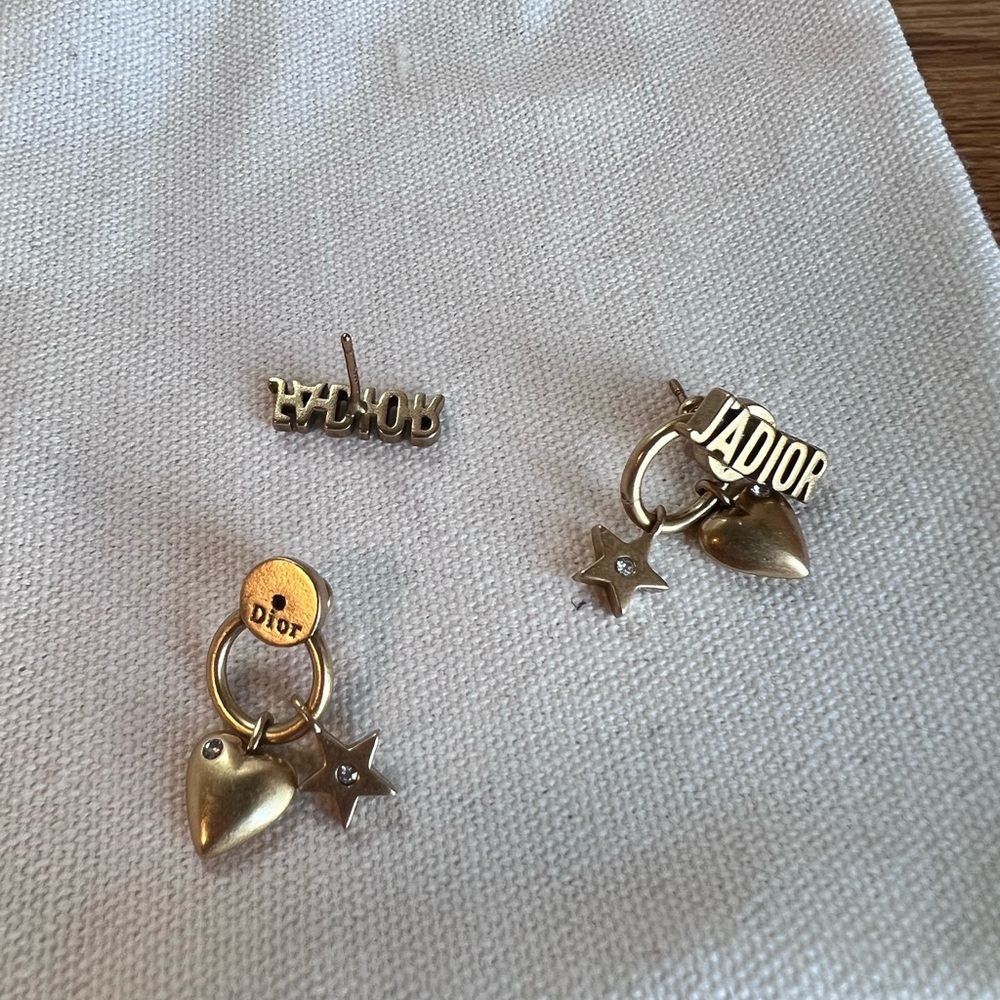 Christian Dior Dior Heart Star J'ADIOR Rhinestone Earrings - Picture 2 of 4